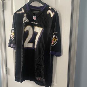 Nike Black & Purple Baltimore Ravens #27 Rice Super Bowl Men’s Football Jersey
